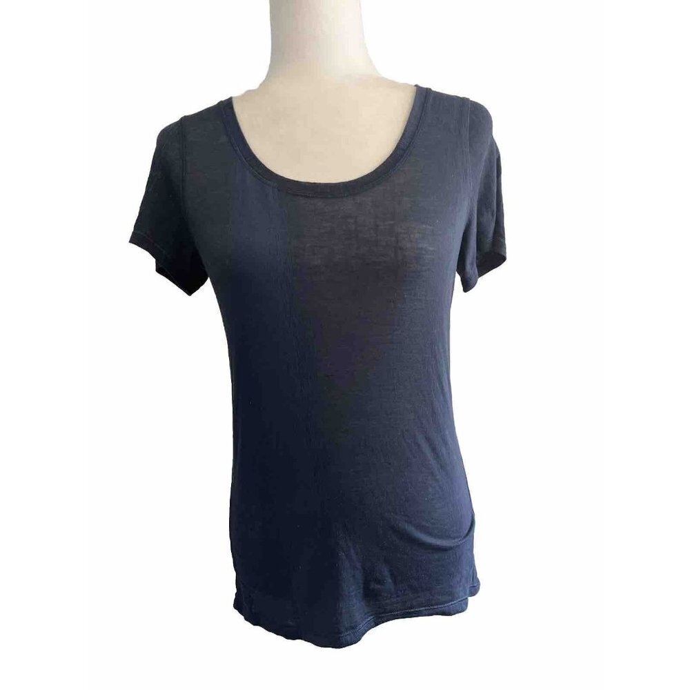Lululemon Burt Out Short Sleeve T Shirt Women 6 Navy Blue